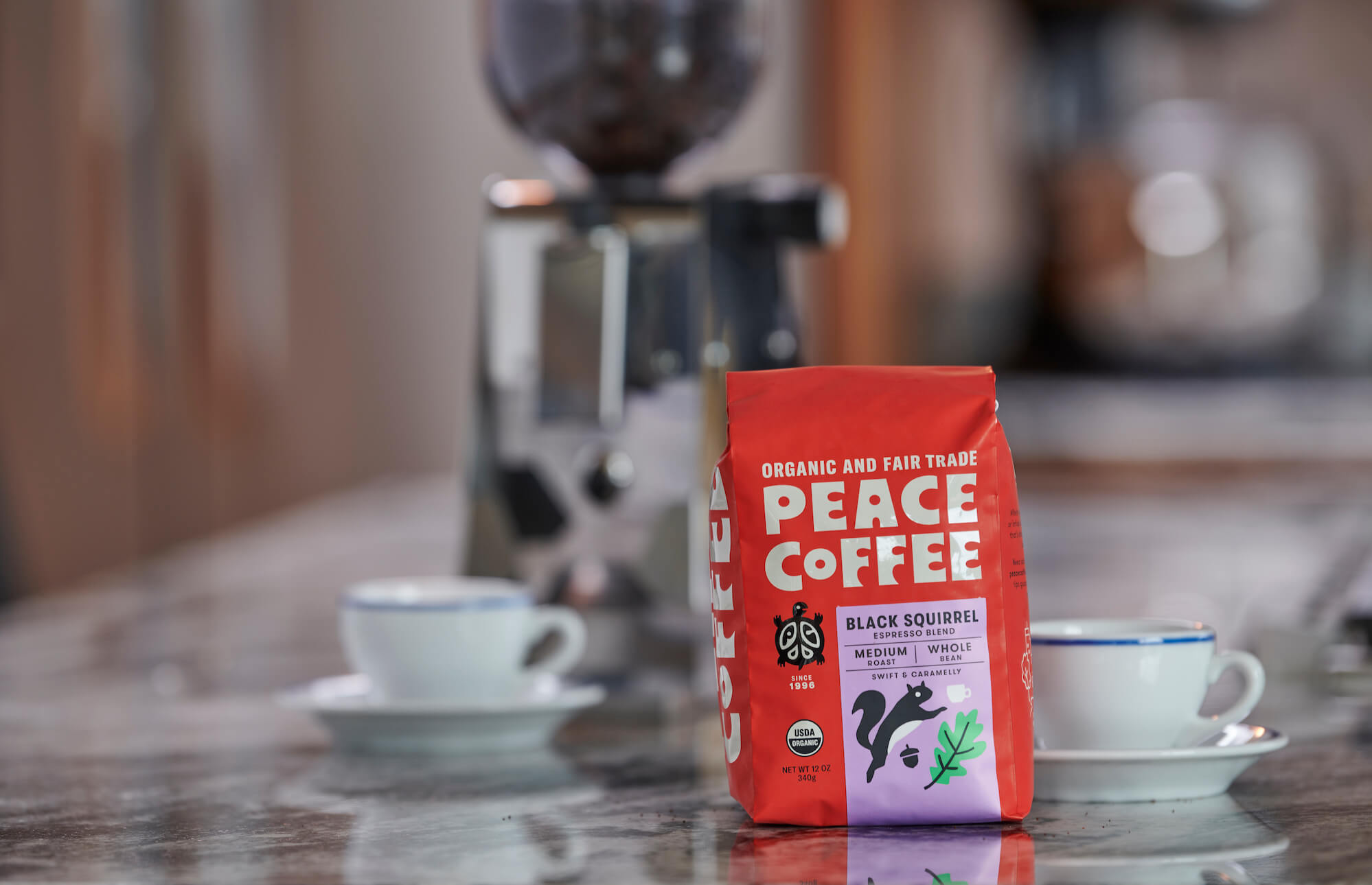 Organic Espresso Beans With Grinder Bag of organic espresso beans with grinder