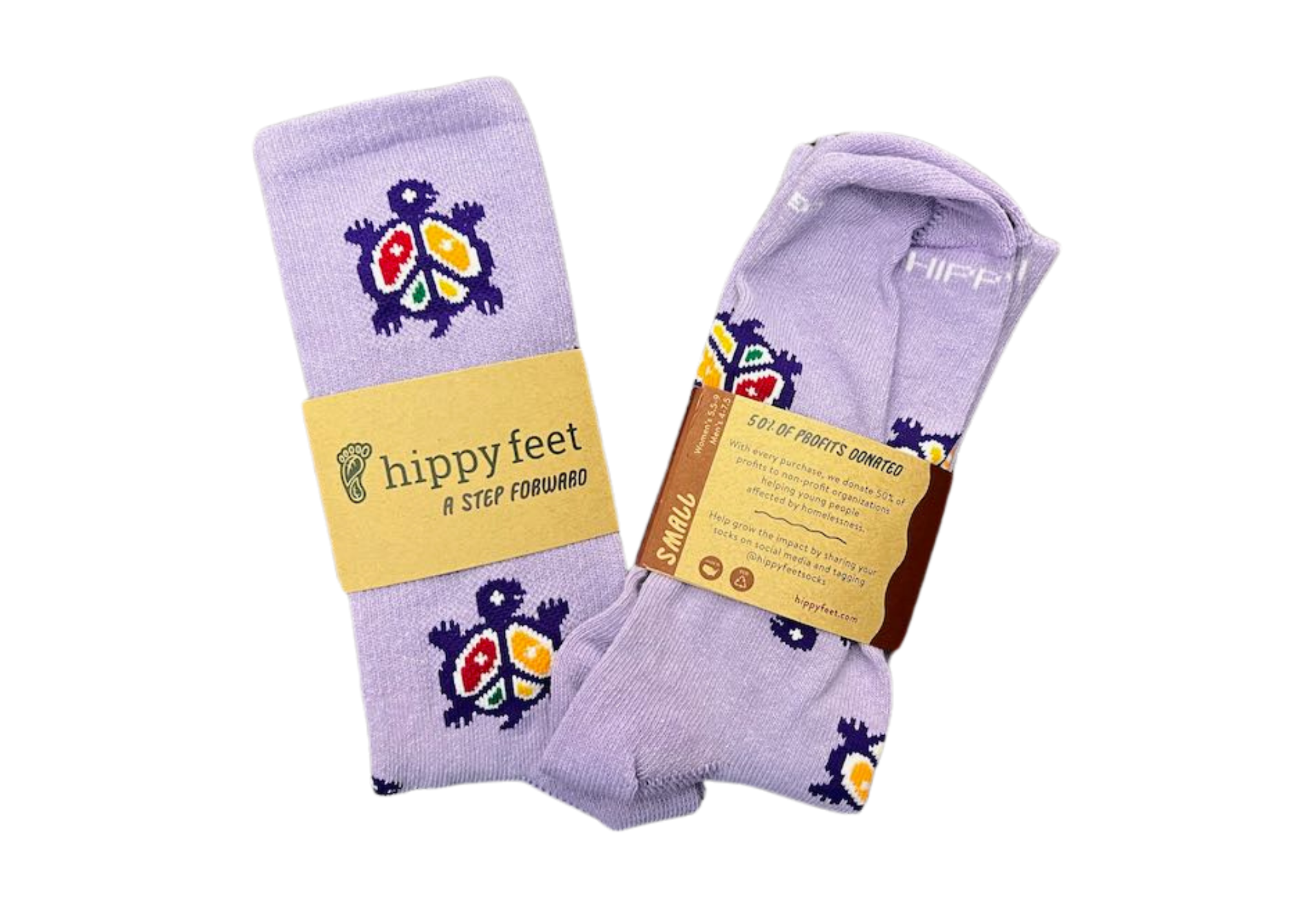 purple sock with pacakging